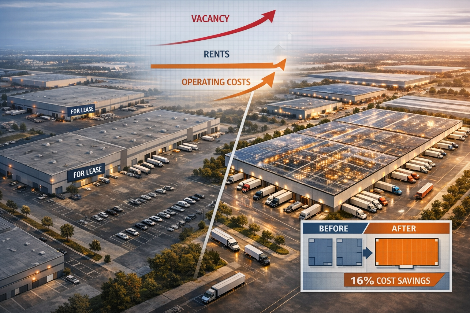 Modern industrial warehouse interior showing high-density racking and logistics optimization